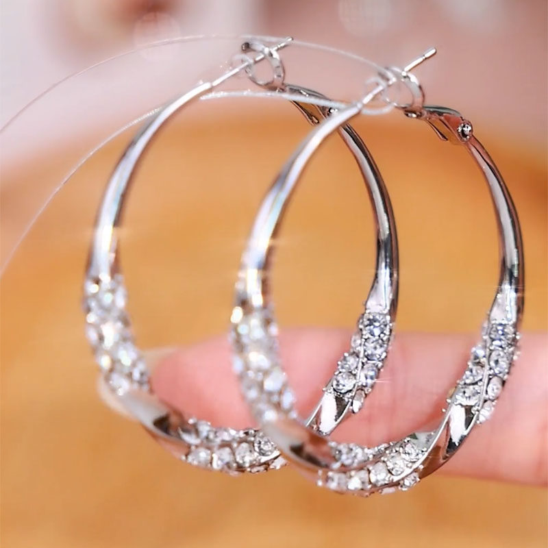 Brincos de prata para mulheres, brincos de orelhas de moda, presentes de aniversário.