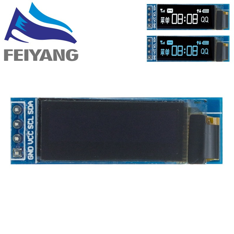 0.91 " Polegadas 128x32 I2C IIC OLED LCD LED Módulo De Exibição Gráfica Branco/Azul Para Arduino/Raspberry Pi 3b 4