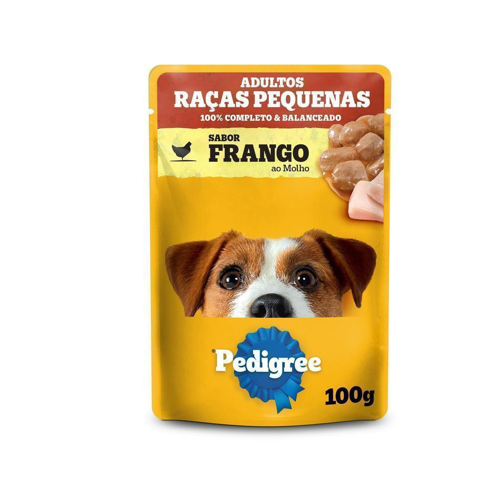 Ração Raças Pequenas Úmida Sachê Frango para Cães Adultos 100g Pedigree