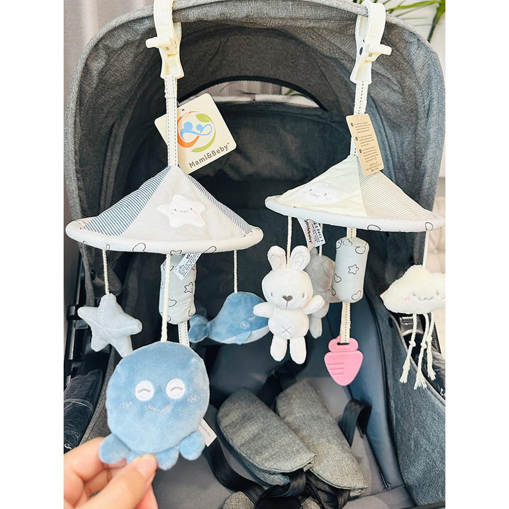 Pingente de carrinho de bebê 0-1 anos de idade recém-nascido cama sino pendurado vento carrilhão chocalho guarda-chuva c