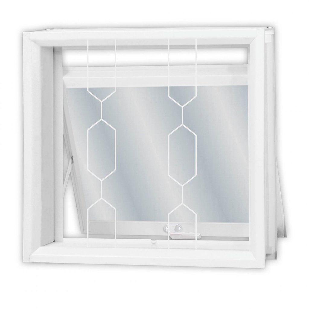 Janela de Aço Maxim-Ar 50x50cm com Grade Minas Sul MGM Branco