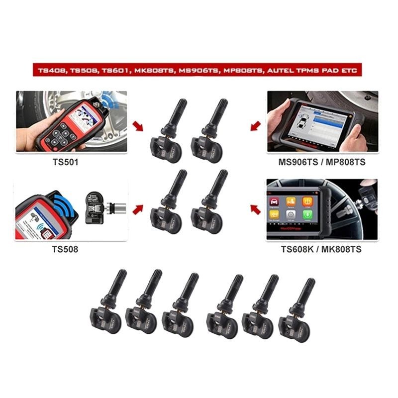 B40C-10Pcs TPMS Sensor De Pressão Dos Pneus Programável Para Autel TS408 TS508 ITS600 433Mhz 315MHZ 2 Em 1 Sistema Monit