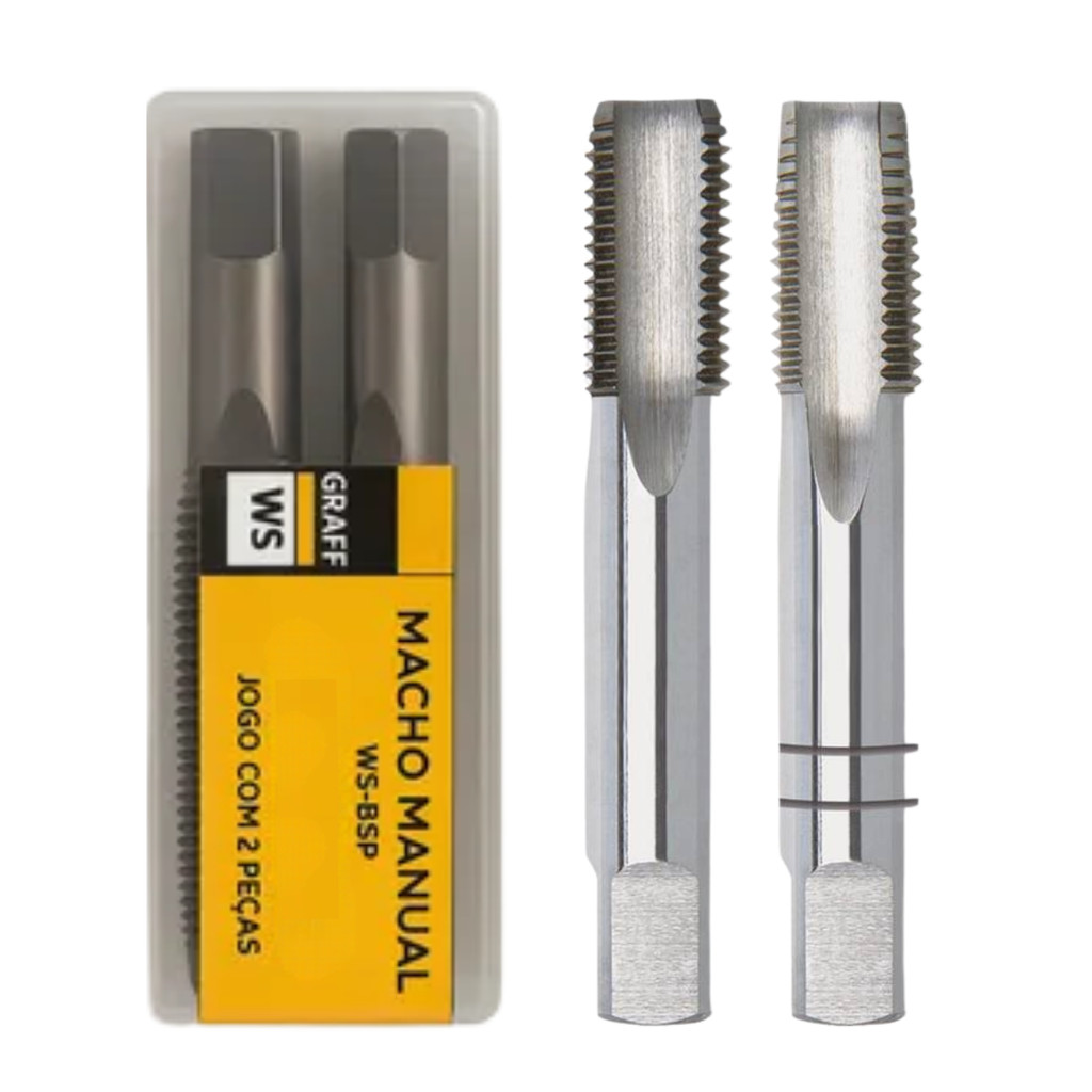 MACHO MANUAL AÇO LIGA WS BSP 1/8 - 28 FPP - 2 PÇS - GRAFF
