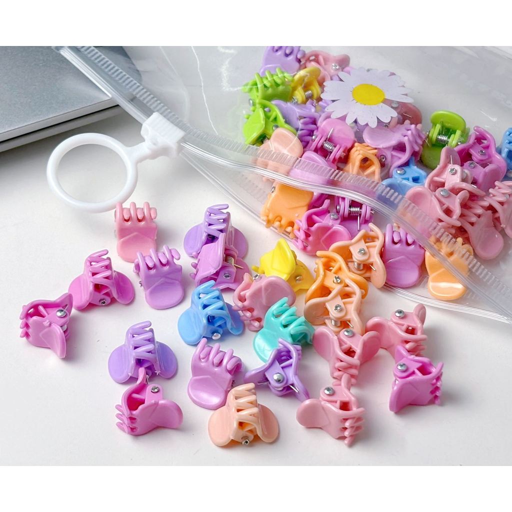 ANA1108 KIT 50 pcs Candy Color Mini Small Grab Clip Children's Hair Accessories Hair Claw Cute Girl Princess Hair Clip em Oferta na Shopee