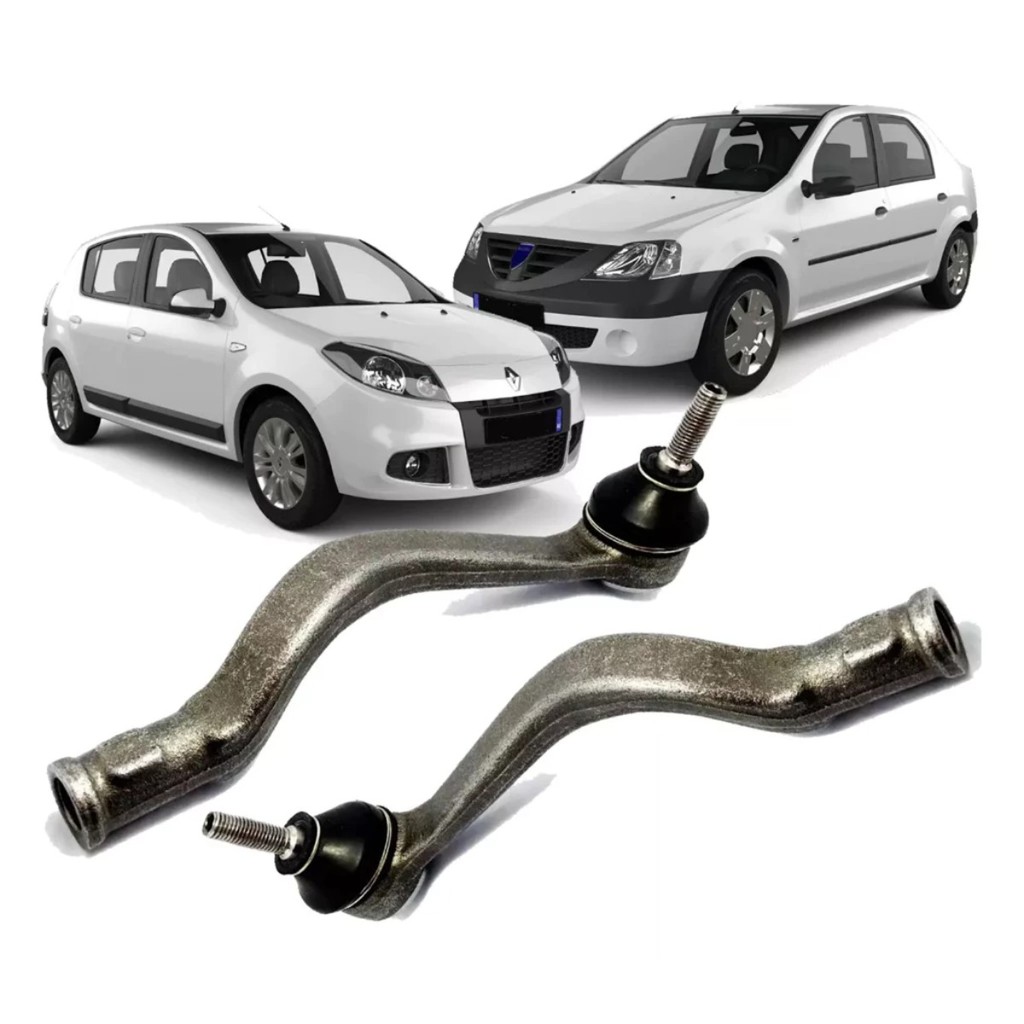 Par Terminal Direção Direito e Esquerdo Sandero 2007 a 2023 Logan 2007 a 2025 Sandero Stepway  2007 a 2025 Kangoo 2025