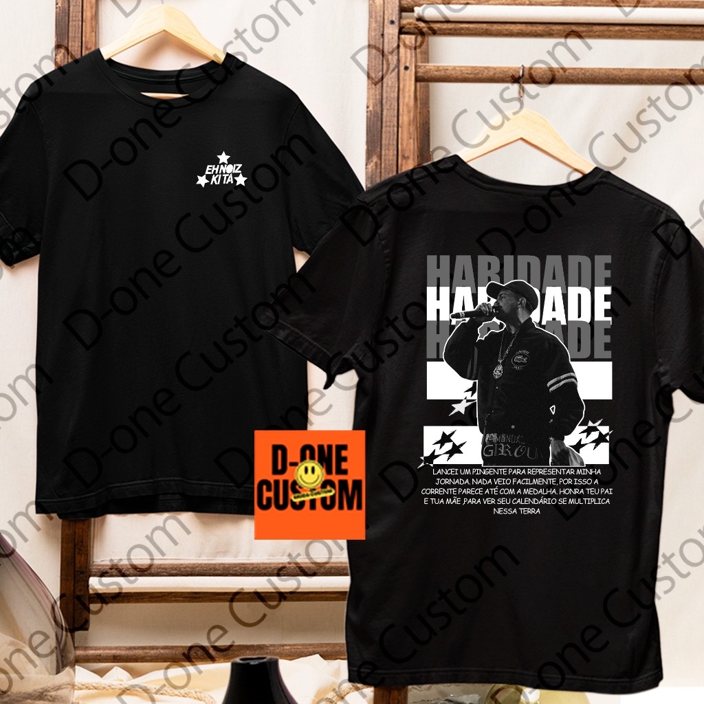 Camisa Camiseta Cantor MC Hariel Haridade Foto Estampado Peita Cria Quebrada Eh Noiz Ki Tá em Oferta na Shopee