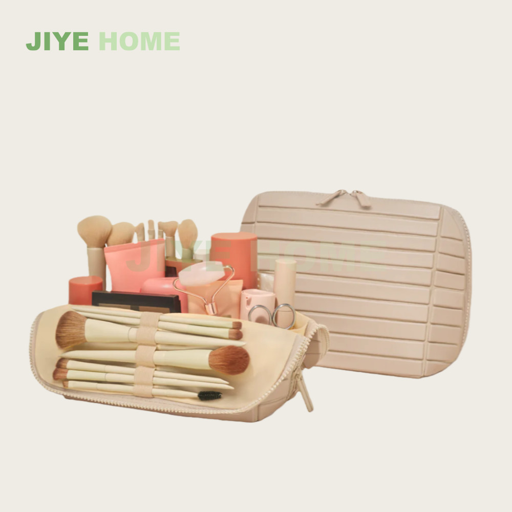 Bolsa De Maquiagem Portátil Em Forma De Concha , Organizador De Cosméticos De Viagem Com Suporte De Pincel , Higiene Pes