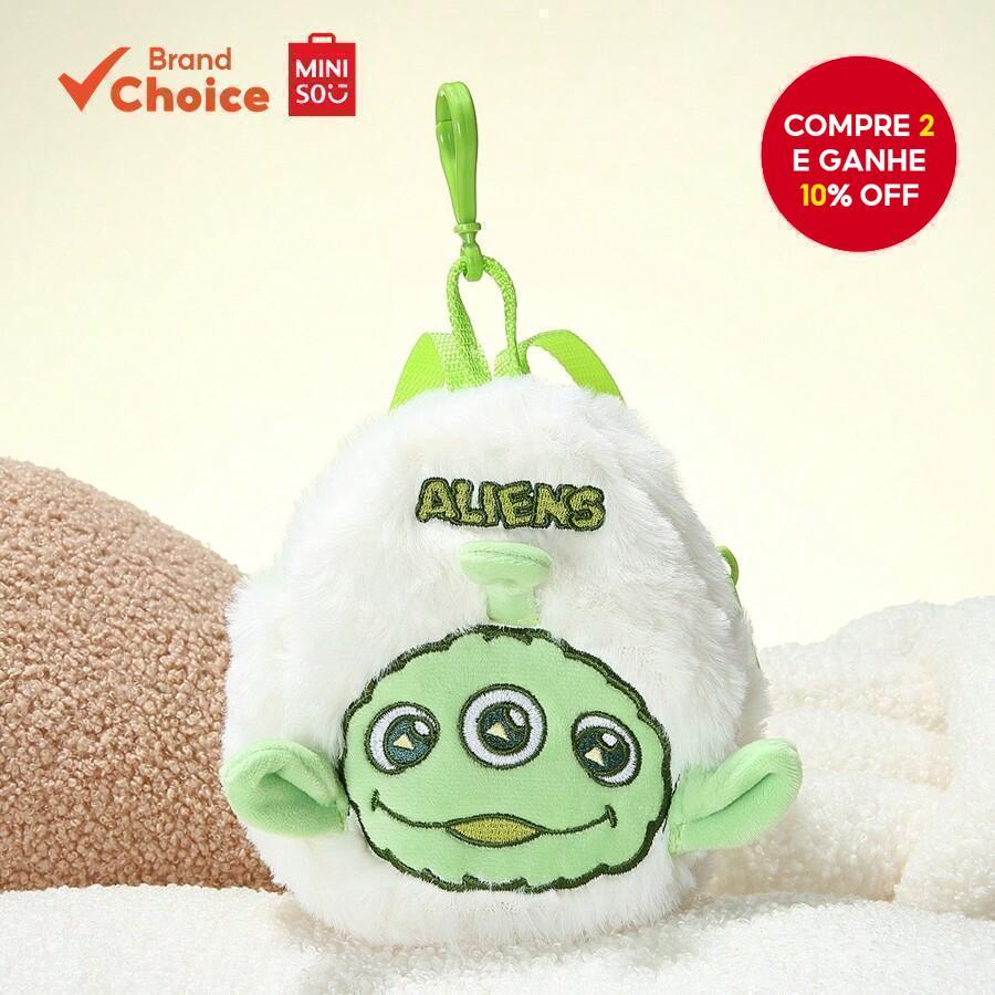 MINISO Disney × Pixar Toy Story "temporada de Pelúcia" Série - Mini Mochila Alienígena Macia e Adorável 12cm × 4,5cm ×