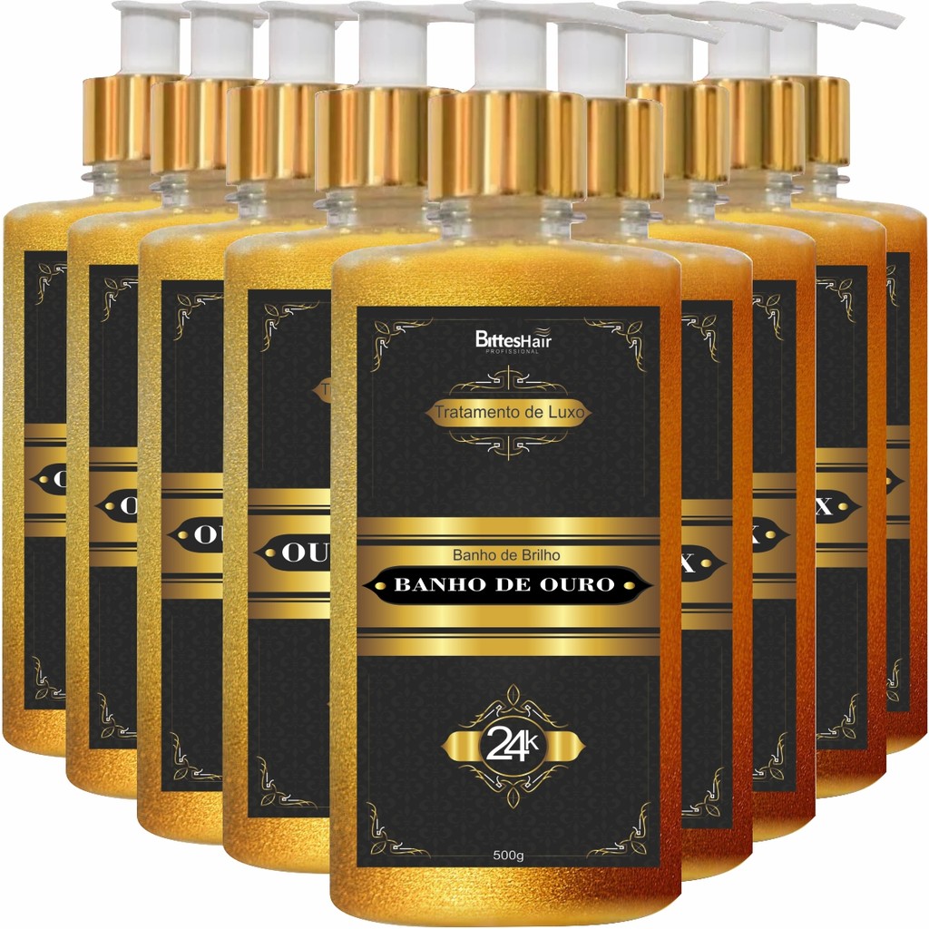10 Máscara BANHO DE Ouro Tratamento de Luxo Bittes Hair Profissional