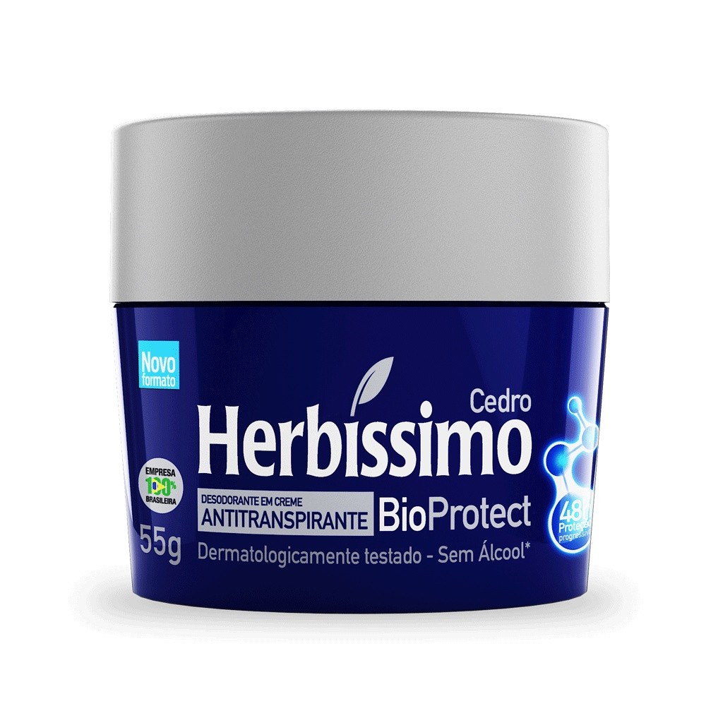 Desodorante Creme Antitranspirante Herbíssimo Bioprotect Cedro 55G