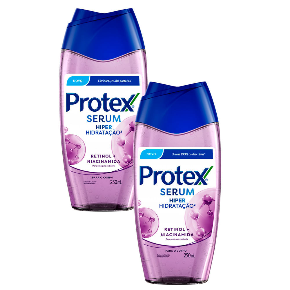 Kit 2 Sabonete Líquido Protex Serum Hiper Hidratação Retinol e Niacinamida 250ml em Oferta na Shopee