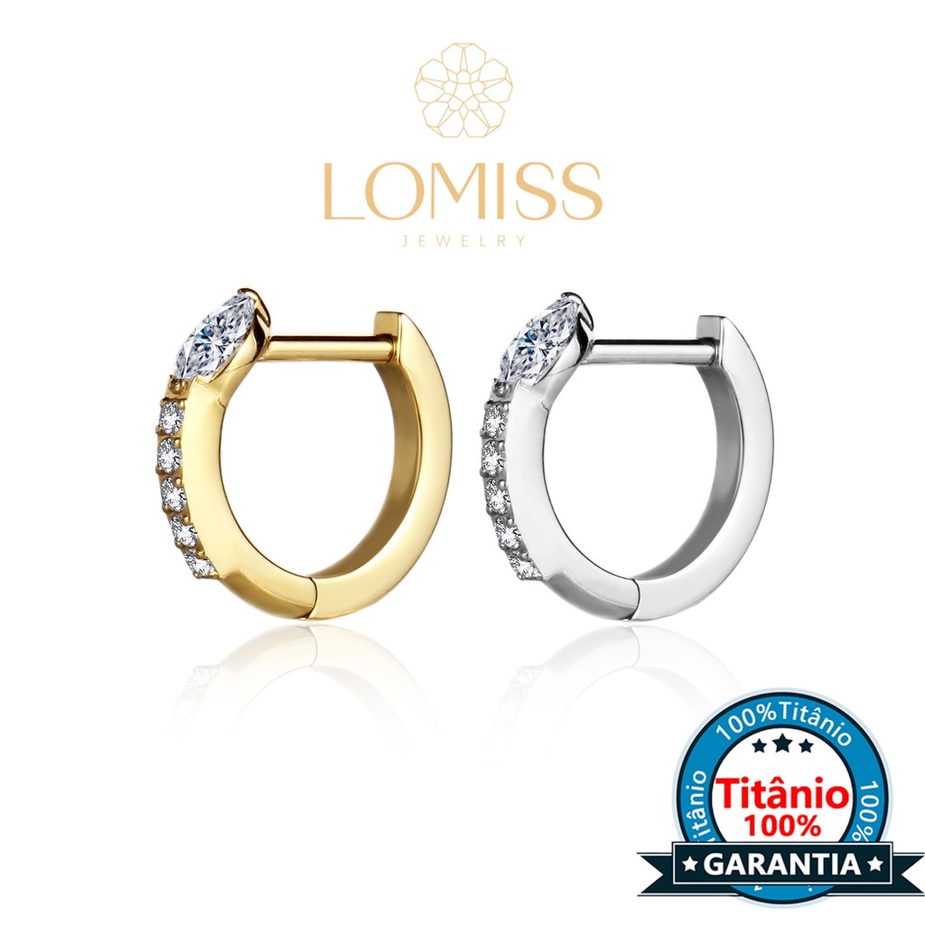 Piercing Argola Clik Titânio Com Zircônias Cravejado Orelha Septril Tragus Rook Conch Cobra Nariz Boca