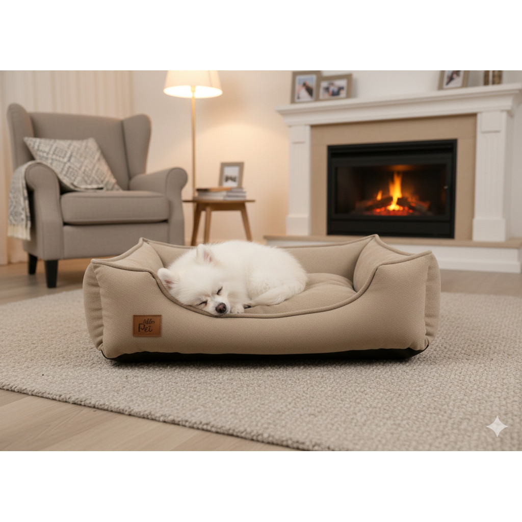 Cama Pet caminha Premium Cachorro gato Suede ou Linho Lavável com Enchimento em Fibra Pérola DREAMPET