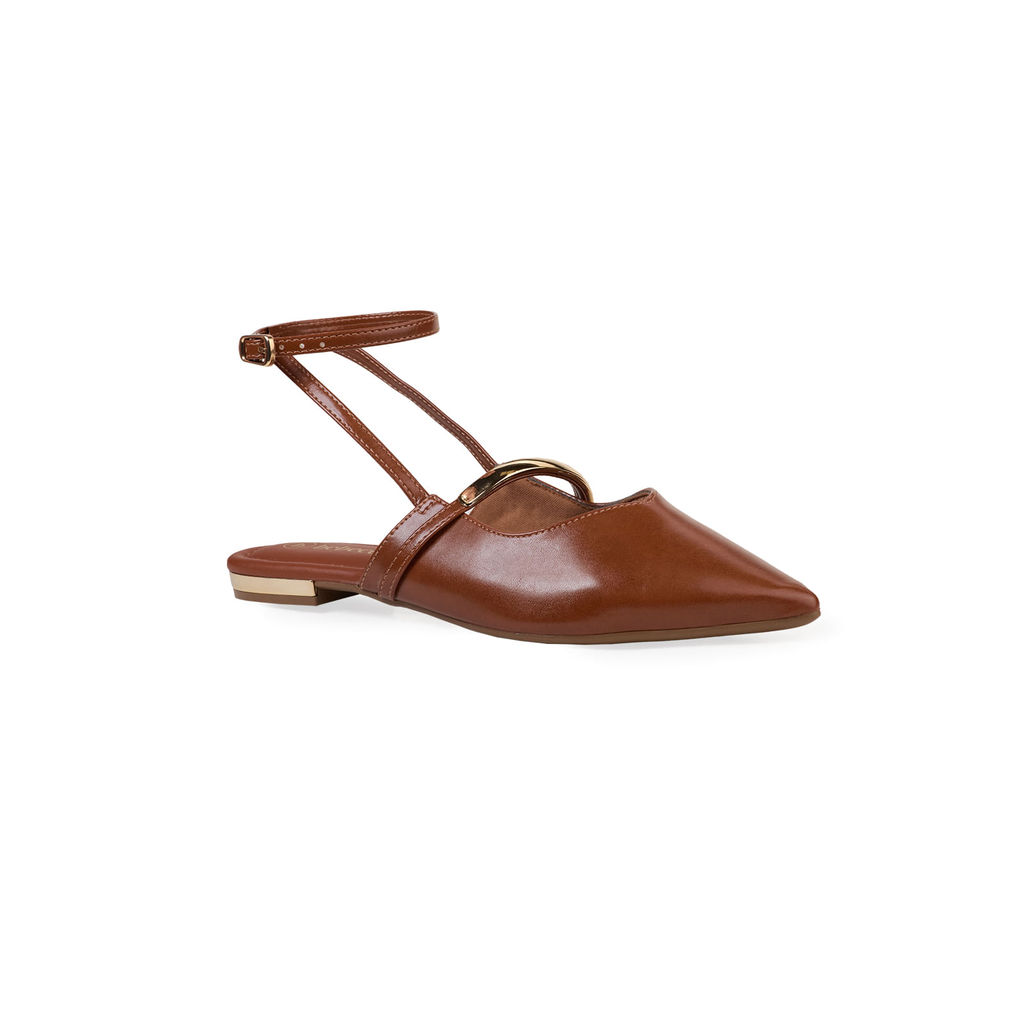 Detalhes do Sapatilha Slingback Bebecê Bico Fino e Tira Dupla no Tornozelo