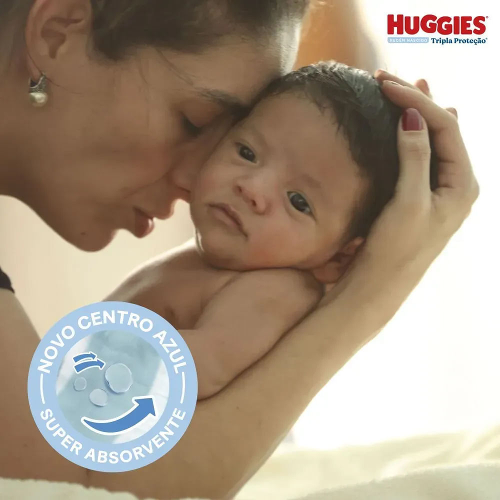 Detalhes do Kit 2 Fraldas Huggies Tripla Proteção Meguinha P - 76 Tiras