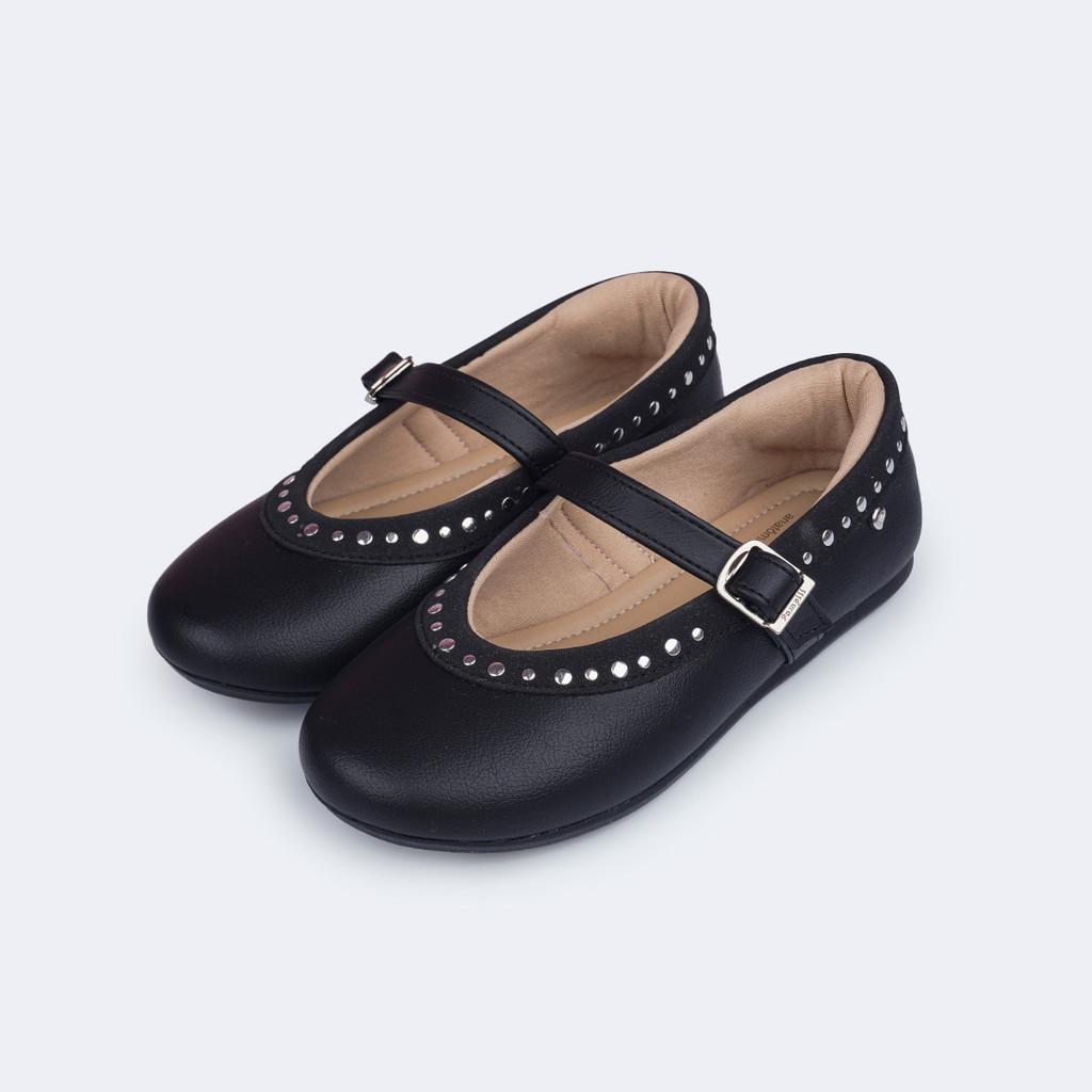 Sapatilha Infantil Menina Bico Redondo com Tachas Pampili