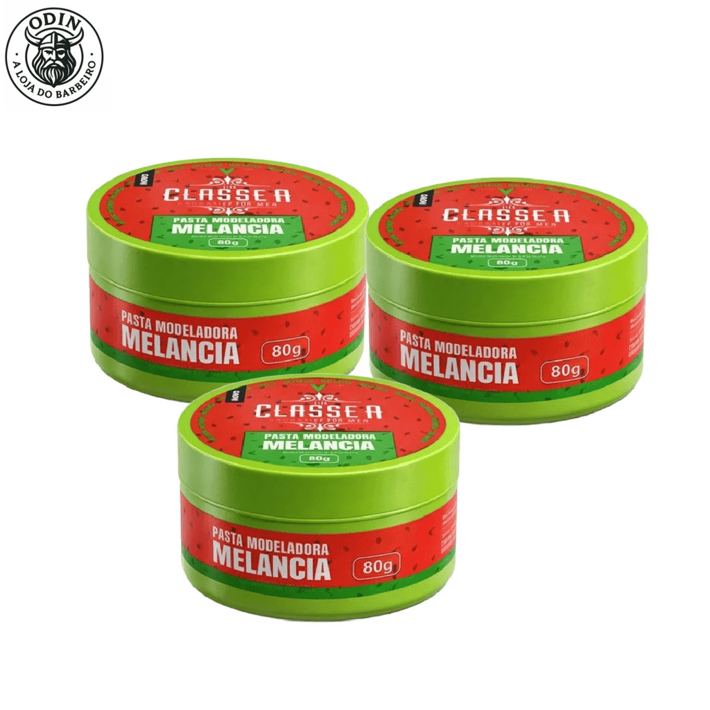 Pomadas Modeladora Melancia 80g cada Classe A - Modela, Hidrata & Perfuma Barbearia