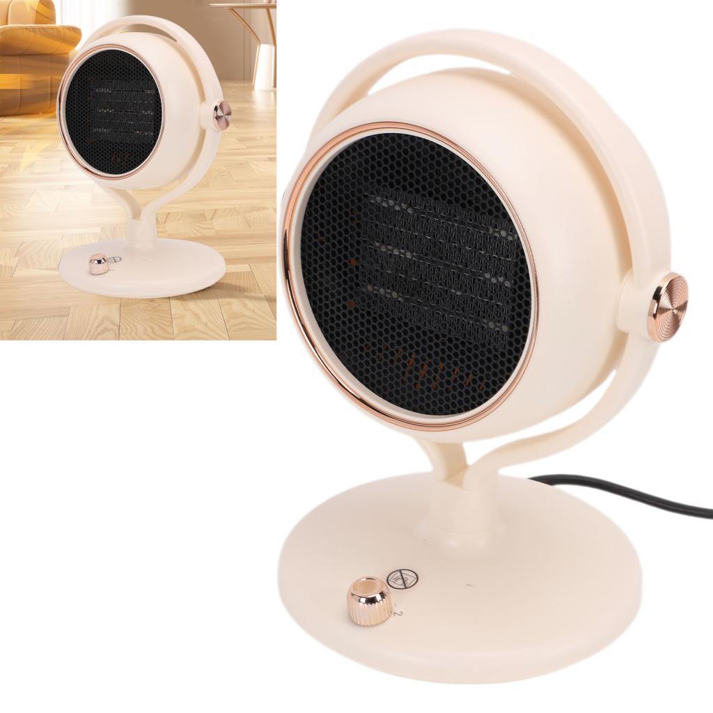 onebuycart Fockety Aquecedor De Espaço Para Uso Interno 800W PTC Cerâmica Mesa Pessoal 2 Engrenagens Ventilador Portátil