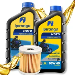 Troca de Óleo P/ Dafra Apache 200 Rtr 200 Ipiranga 10w40 + Filtro