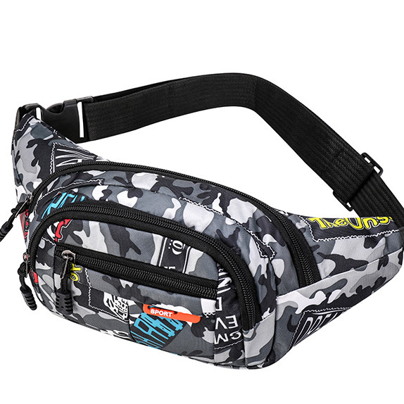 Bolsa de cintura camuflada unissex, esportes, lazer, grande capacidade, caixa registradora, bolsa de cintura multifuncio