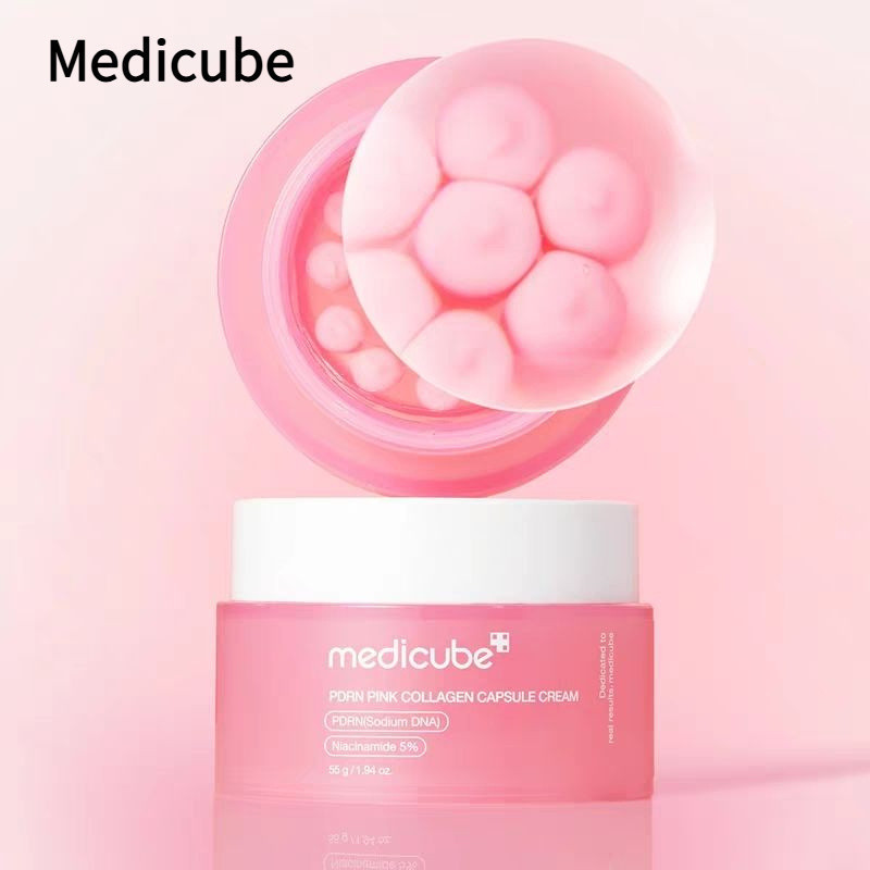 Medicube Rosa Colágeno Cápsula Essência Creme Hidratante Durável Limpeza Natural Facial Suave Não Estimulante Lubrifican