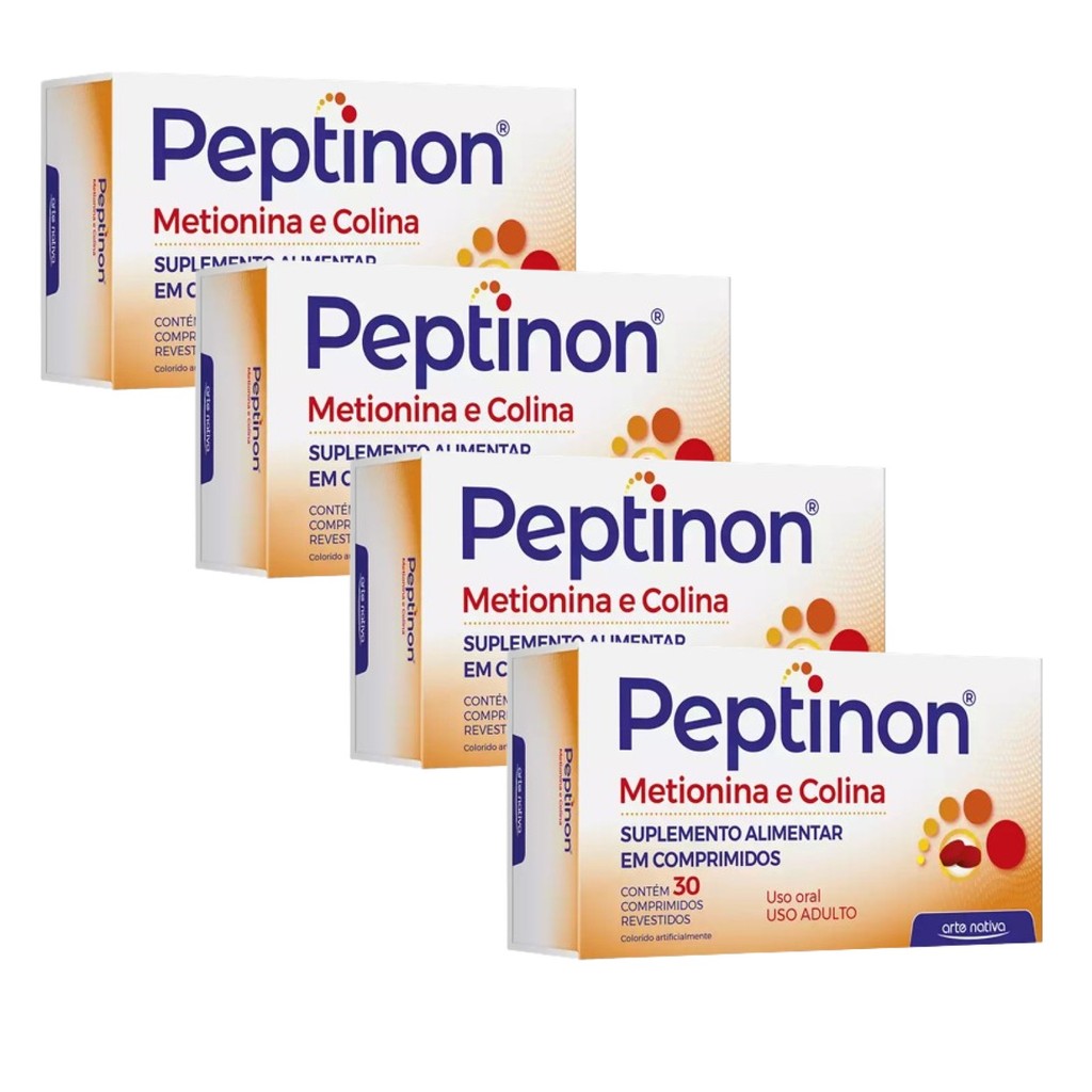 Kit 4 Peptinon Metionina + Colina Com 30 Comp- Arte Nativa
