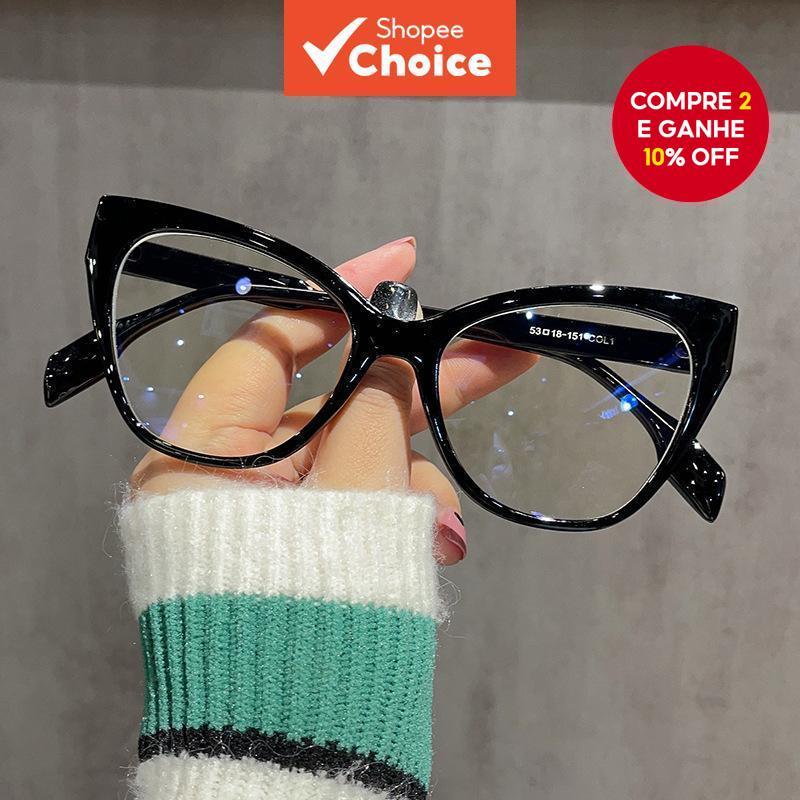 Óculos De Olho De Gato Unissex Anti Radiação Lente Substituível Retrô