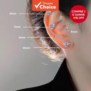 Novo 1 0 peças de brinco magnético elegante e versátil 4-6-8mm sem furo de orelha, brinco falso com zircônia, clipe de em Oferta na Shopee