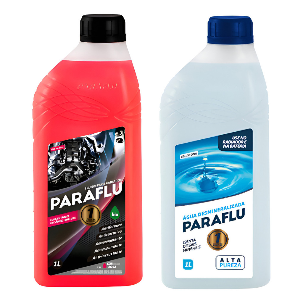 Kit Aditivo Concentrado + Agua Desmineralizada Paraflu 02l em Oferta na Shopee