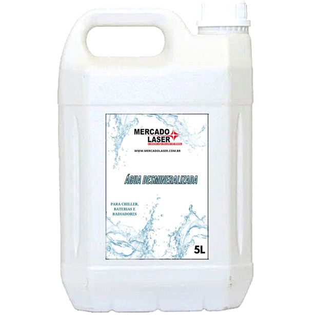 ÁGUA DESMINERALIZADA 5L REFRIGERAÇÃO LASER CHILLER