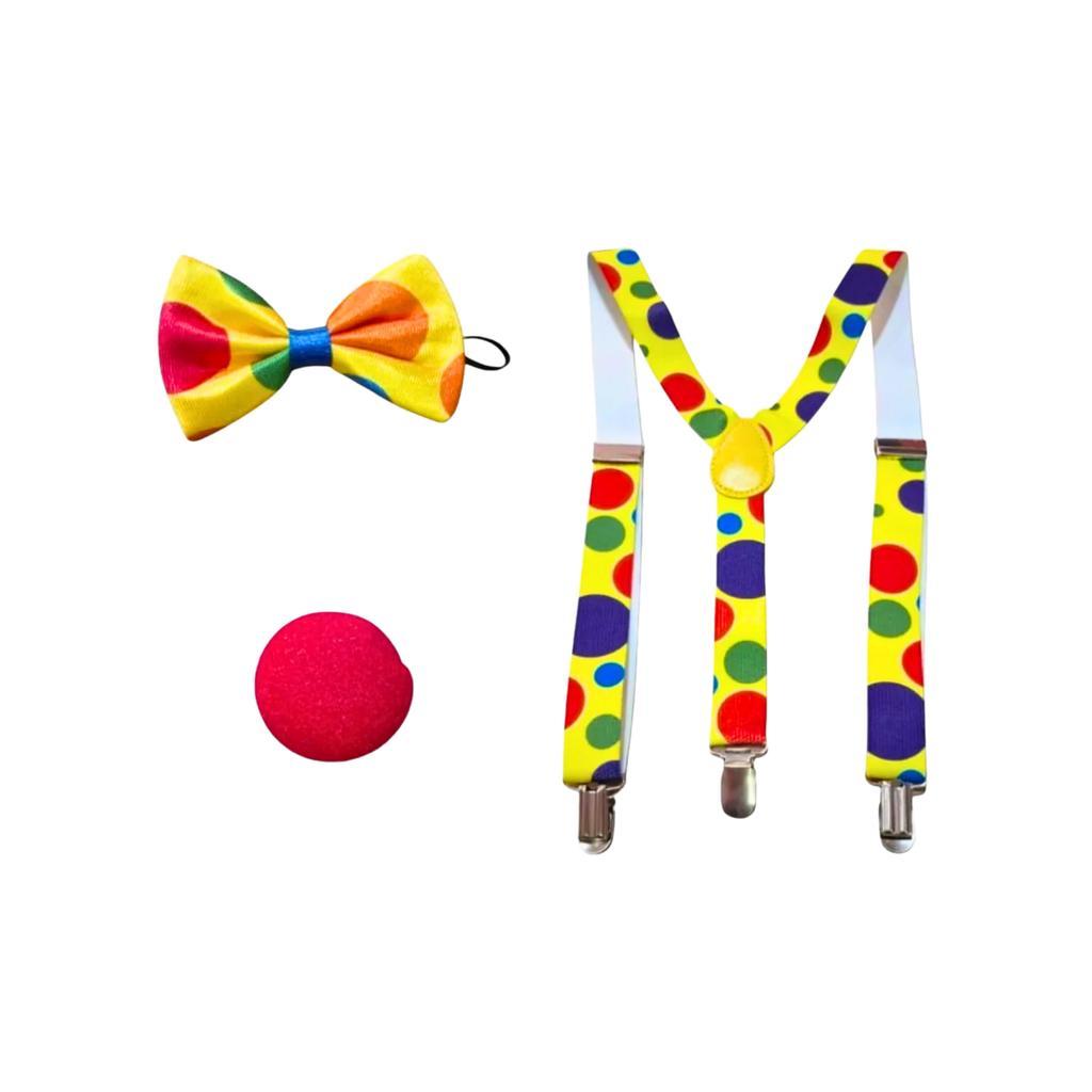 Suspensorio + Gravata + Nariz De Palhaço festas fantasia carnaval cosplay circo animador evento