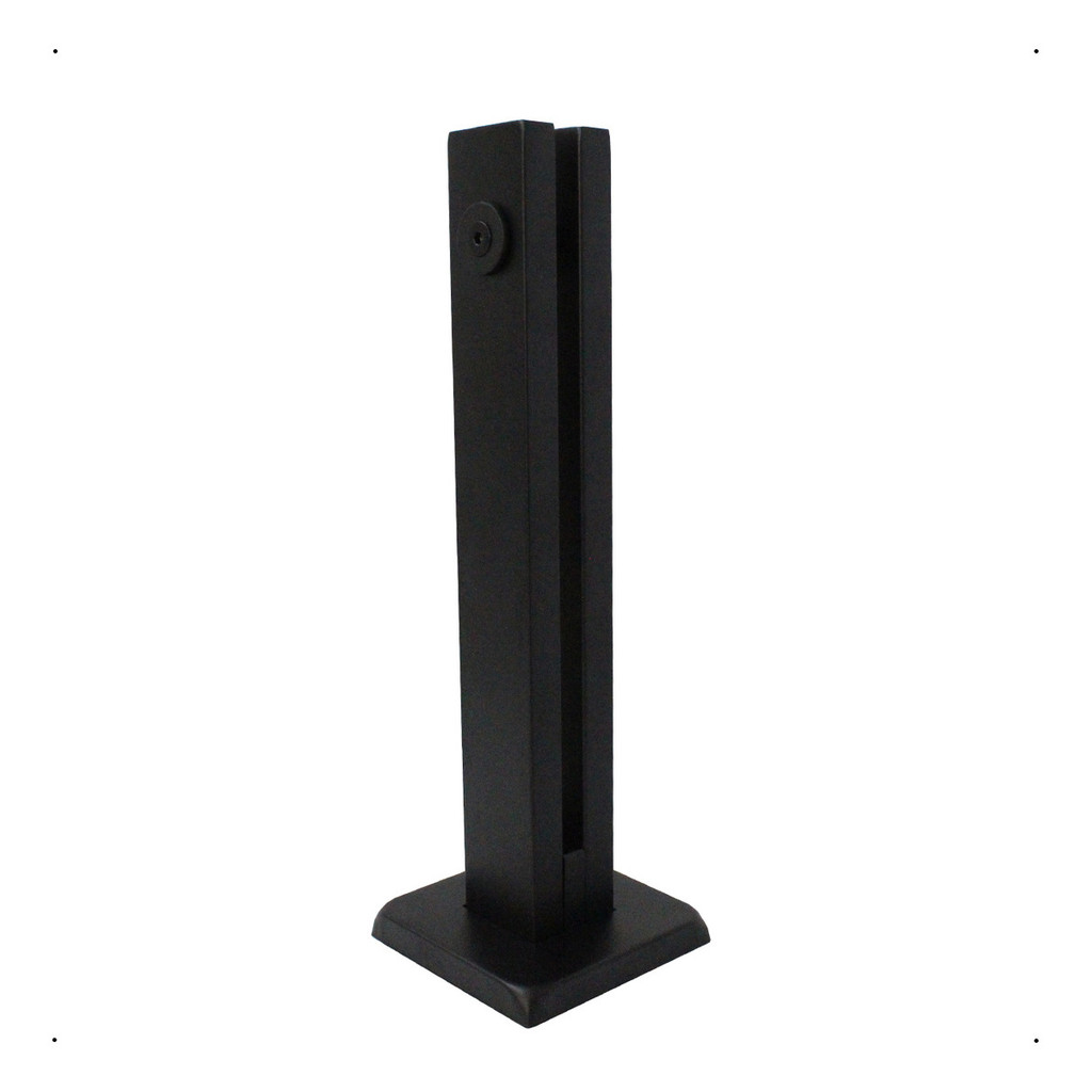 Coluna Torre Pinça  Sacada Escada Guardar Corpo de Vidro Temperado Inox 304 30cm Preto