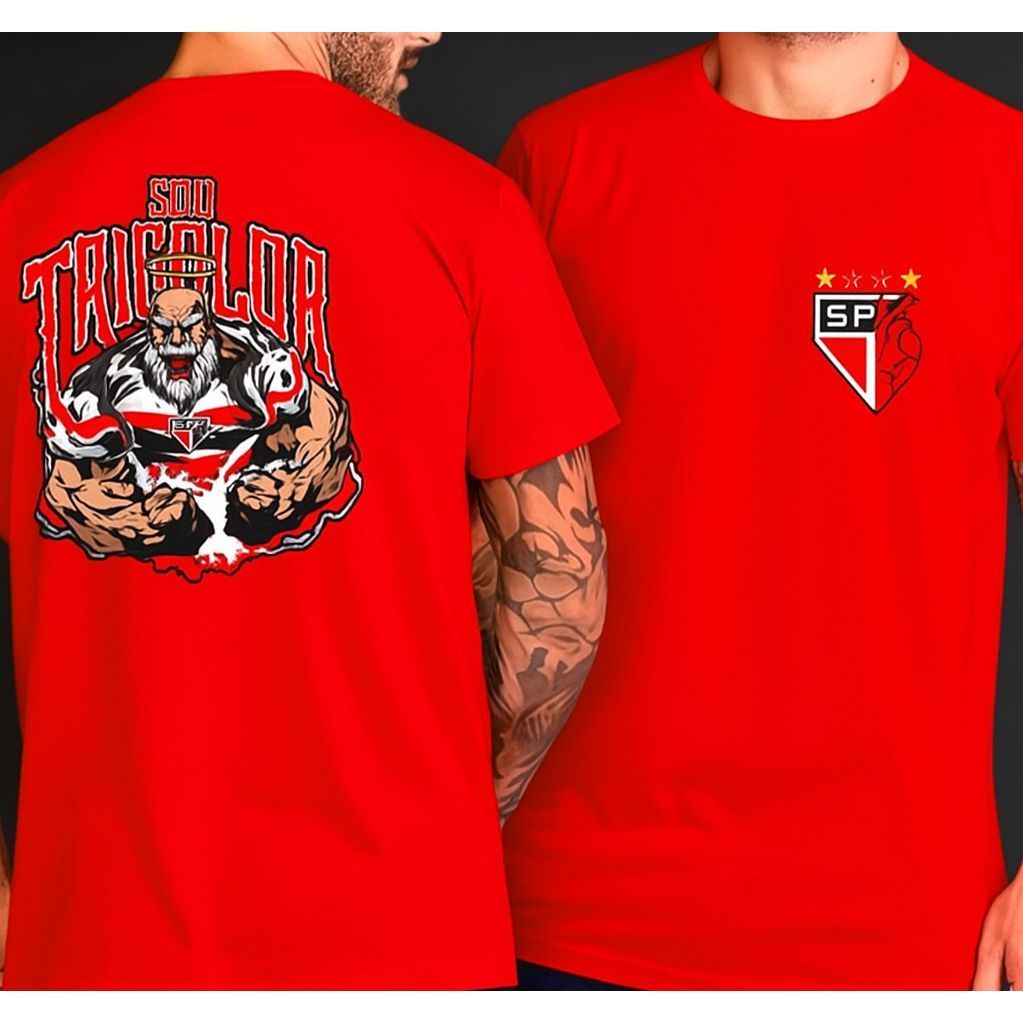 Camisa Camiseta SPFC - O Mundo é seu torcedor Tricolor Soberano 100% Algodão em Oferta na Shopee
