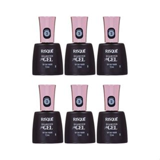 Kit Top Coat Fixador Risqué Diamond Gel 9,5ml - 6 UN em Oferta na Shopee