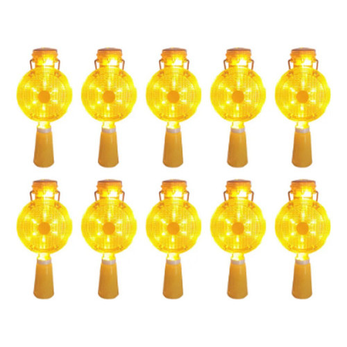 10 Pçs Sinalizador Cone Obra Desvio Estrada Luz Solar