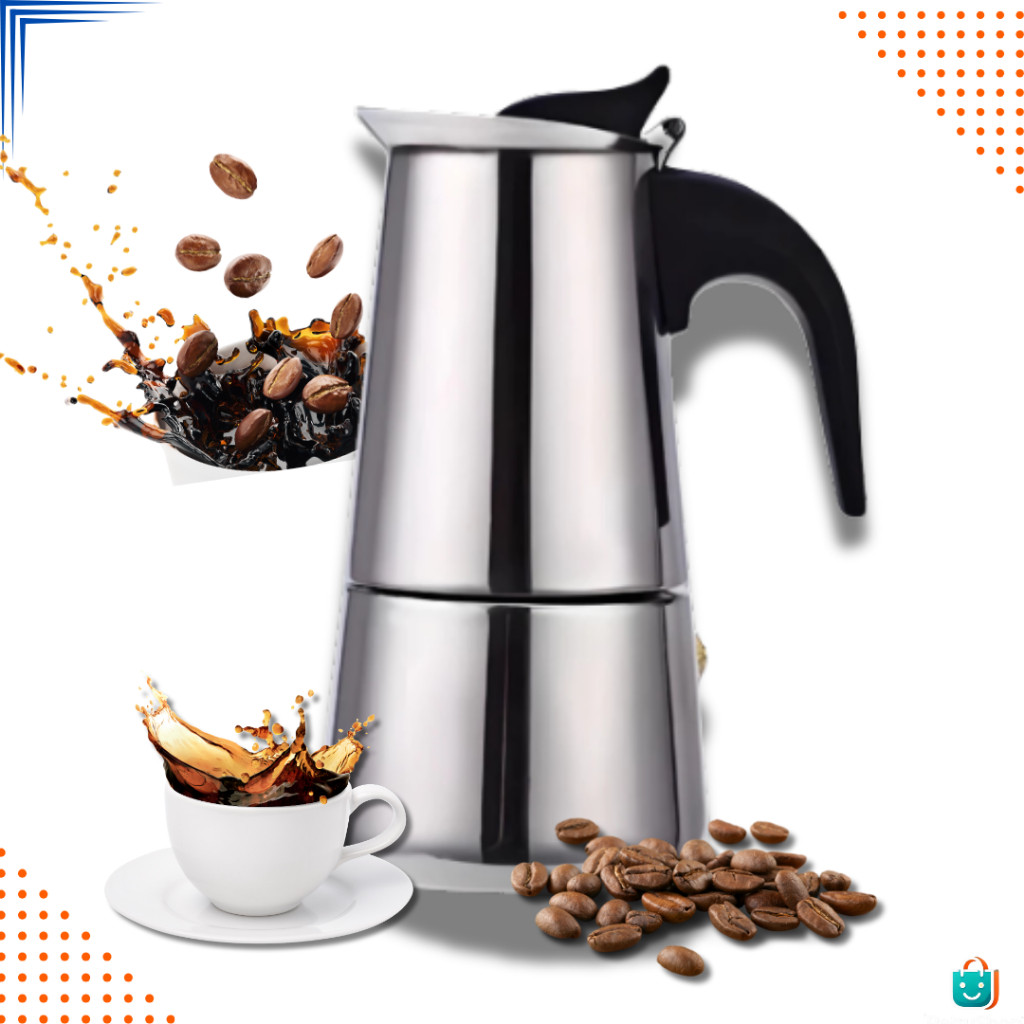 Cafeteira Expresso Italiana 200ml/300ml/450ml Aço Inox  Xícaras De Café Prático Rapido Cafeteira Moderna