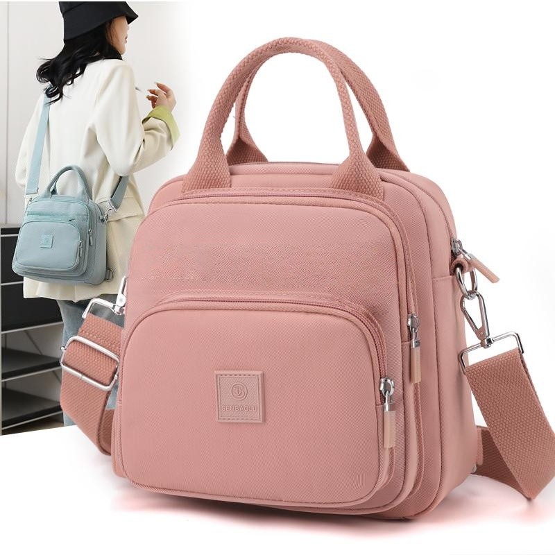 Bolsa feminina nylon impermeável vira mochila transversal tiracolo leve 3em1 738 Yobel