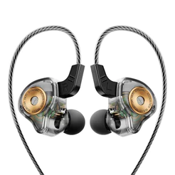 Fones de ouvido esportivos para corrida com controle de linha e microfone Qkz Ak6 Ultra Gamer Músico Com Case