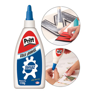Cola Branca Tenaz Pritt 110g Bico Anti Entupimento Madeira em Oferta na Shopee