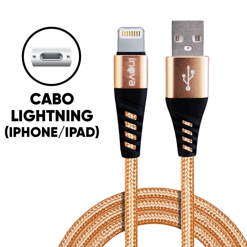 CABO TURBO USB PARA IPHONE 1M INOVA QUALIDADE PREMIUM REFORÇADO
