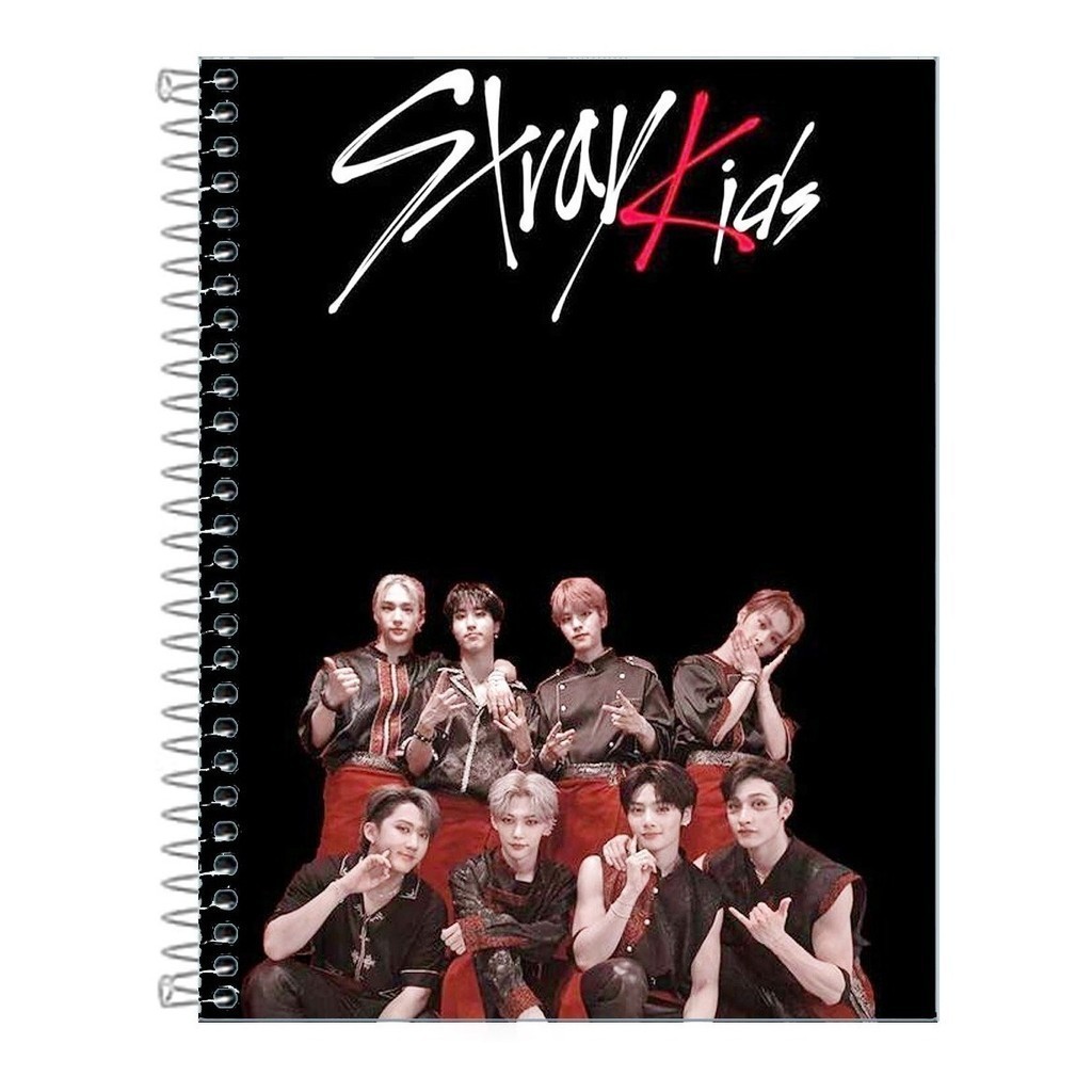 Caderno   Stray Kids 10 Matérias 160 Folhas Capa Dura
