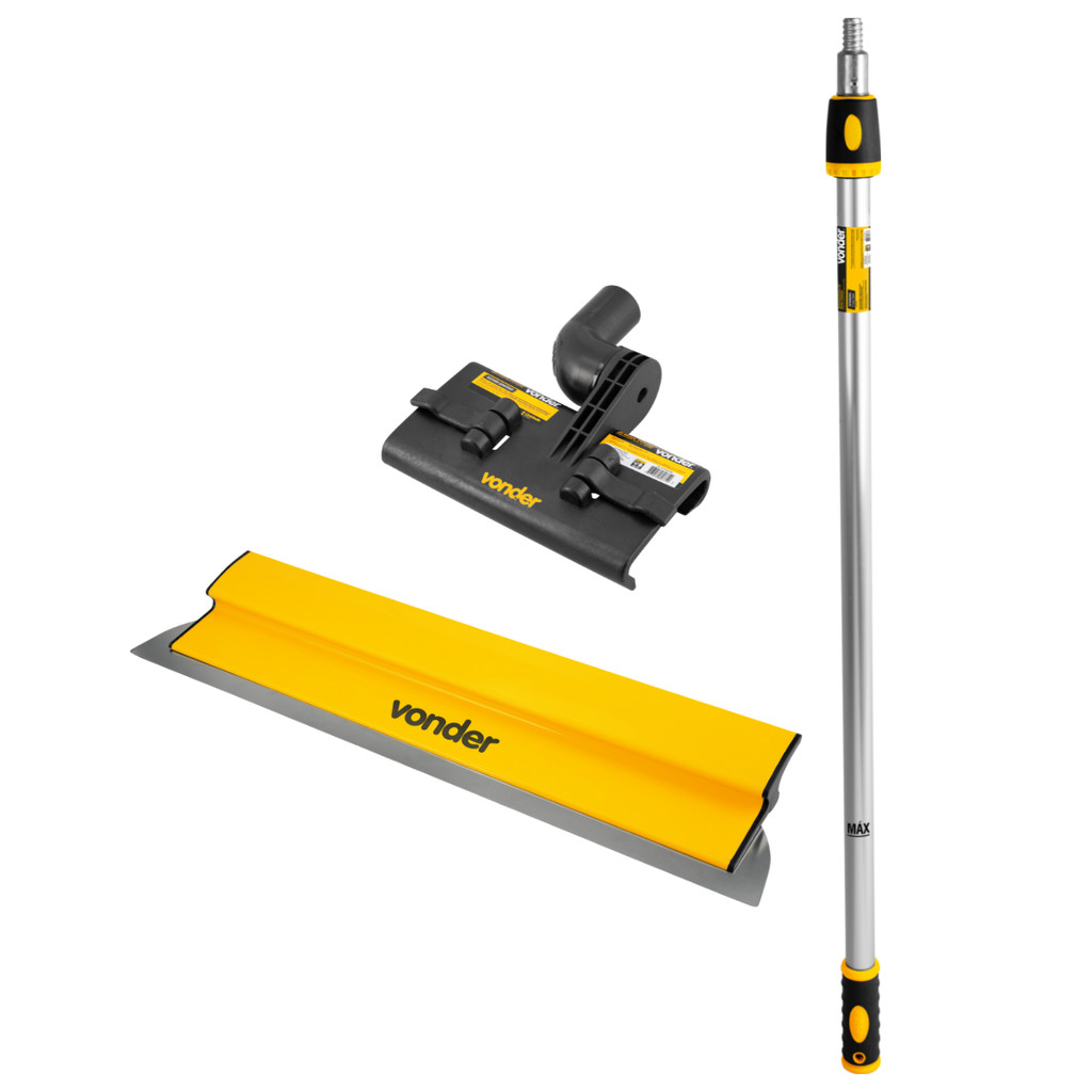Kit Desempenadeira 60cm Vonder com Cabo Extensor e Suporte para Massa Corrida Profissional