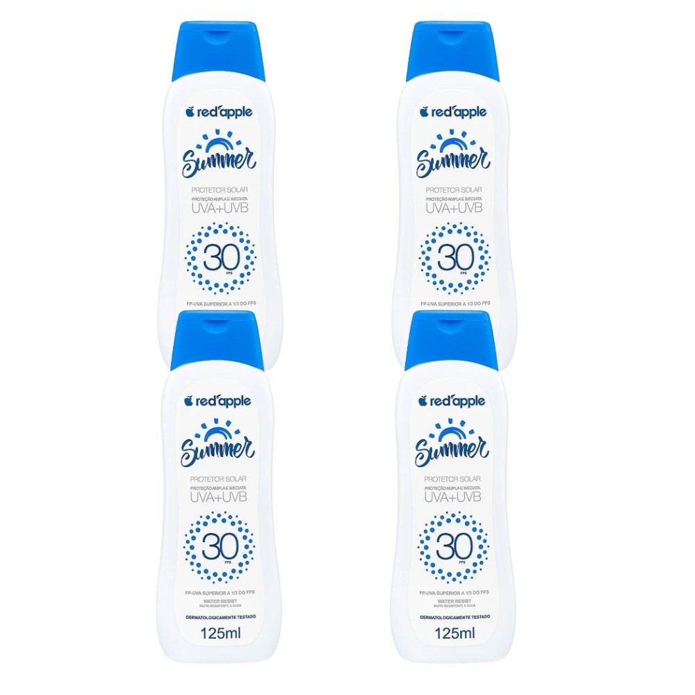 Kit 4x Protetor Solar Corporal Summer FPS 30 125ml - Red