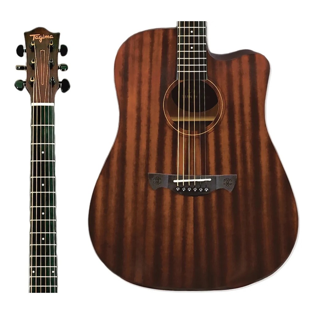 Violão Eletroacústico Tagima Kansas Gran Reserva DKMOP EQ Folk Natural Escuro Dark Mahogany Open Pore