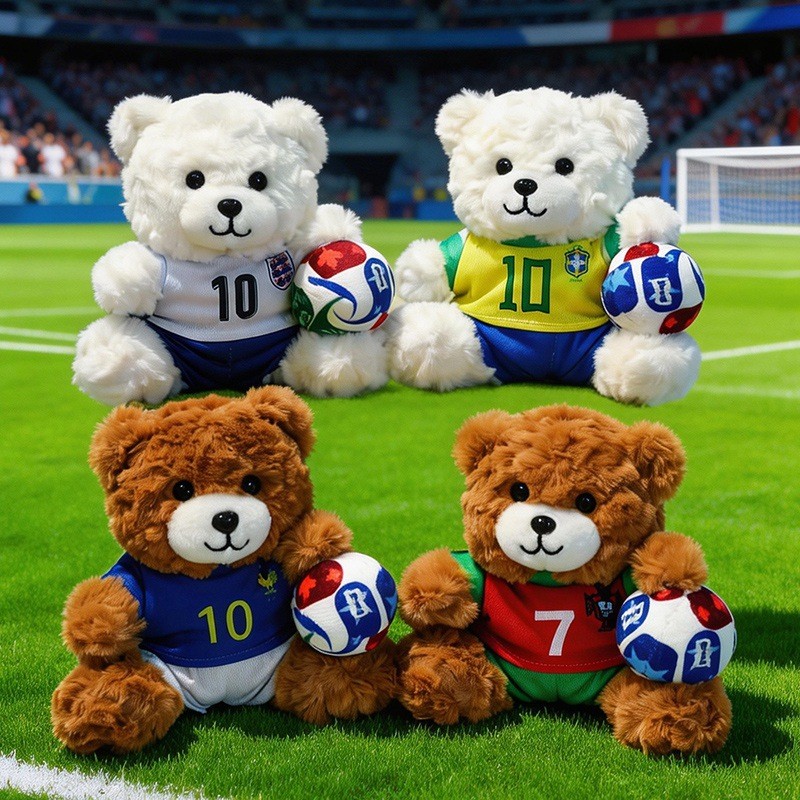 Copa do Mundo de Futebol Urso Boneca Brinquedo de Pelúcia Bonito Urso de Pelúcia Boneca Campeonato Super Evento Esportiv