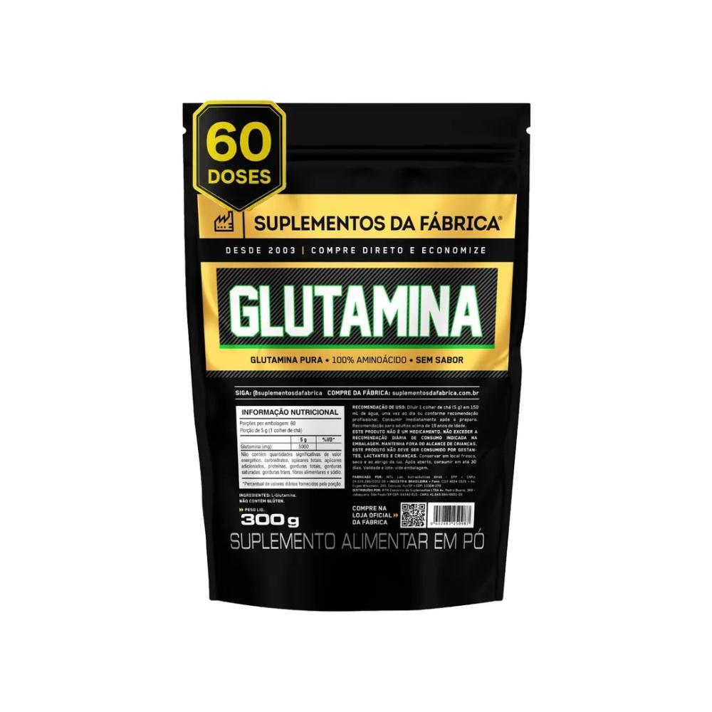 L - Glutamina Pura 100% Importada 300g Suplemento da Fabrica