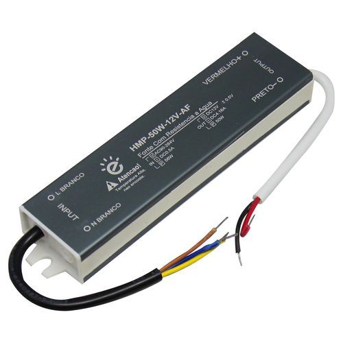 Fonte Embralumi 12V Blindada IP67 50W 4A Garantia 2 Anos