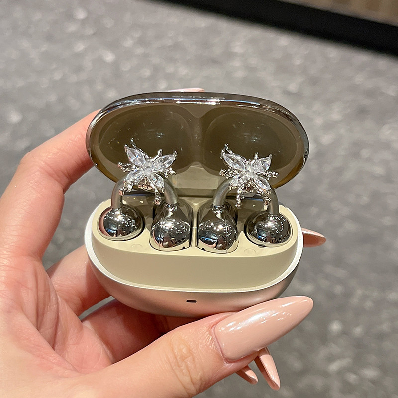 Clipe De Orelha Borboleta De Diamante Branco Para Fones De Ouvido Sem Fio Acessórios De Fone Brilhantes