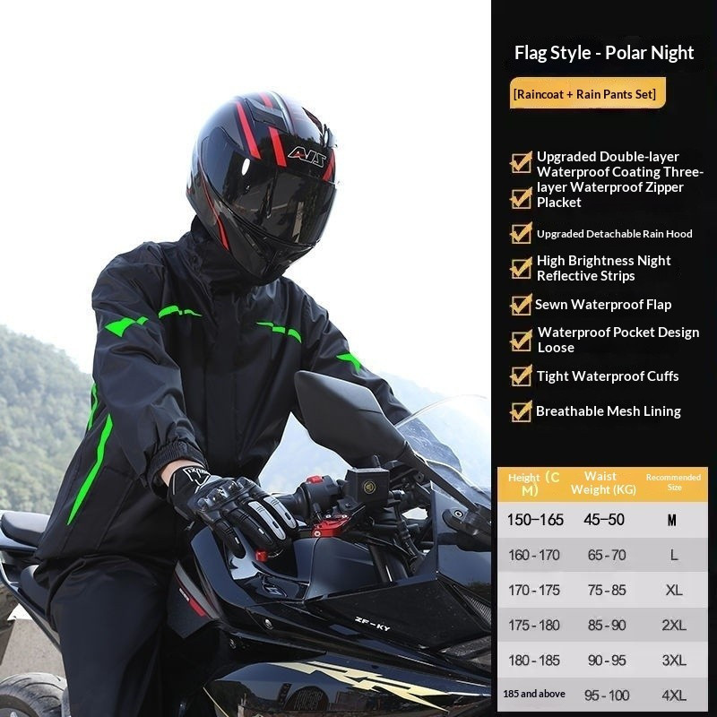 Conjunto de capa de chuva e calça impermeável, capa de chuva para motocicleta, modelo feminino de duas peças, capa de ch
