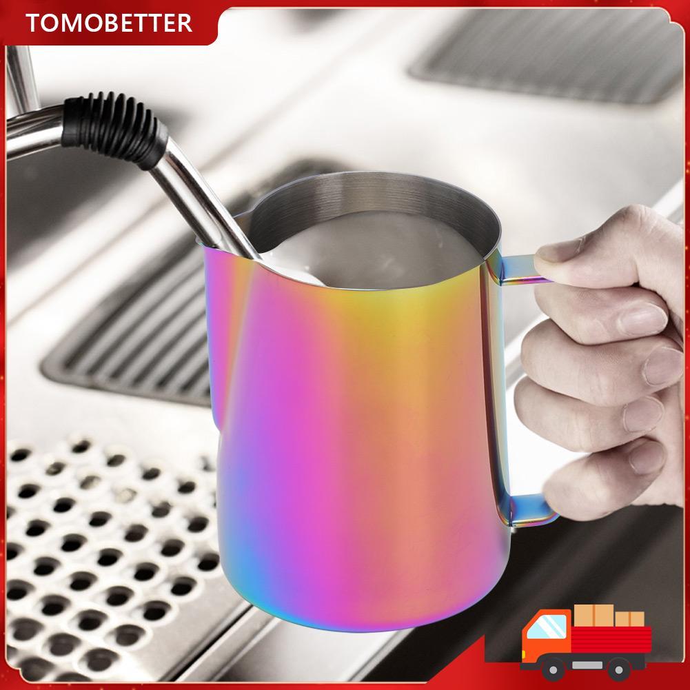 Jarra de café Latte Art em aço inoxidável 600ml de grande capacidade com alça confortável e bico de fluxo suave, ideal